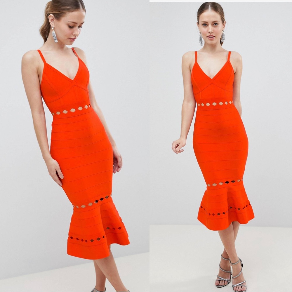 ASOS Orange Midi Dress